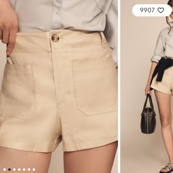 Maeve Anthropologie Colette Linen Blend Shorts Size 30 Antique Pearl - Picture 9 of 10